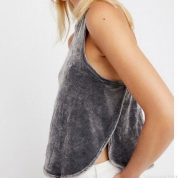 Intimately Free People Frenchie Gray Velour Tank Size Small - Picture 8 of 8